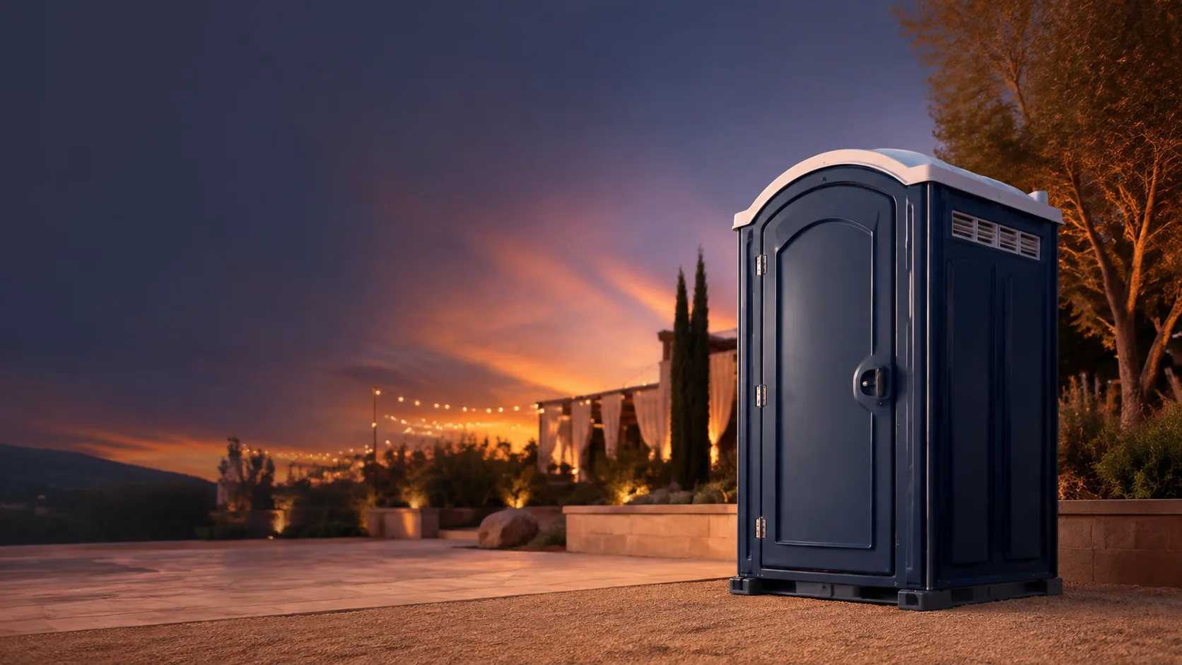 Portable restroom shown for rental planning in Lake Havasu City, AZ